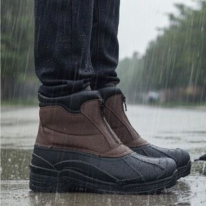 Totes Men's Black and Brown Boots